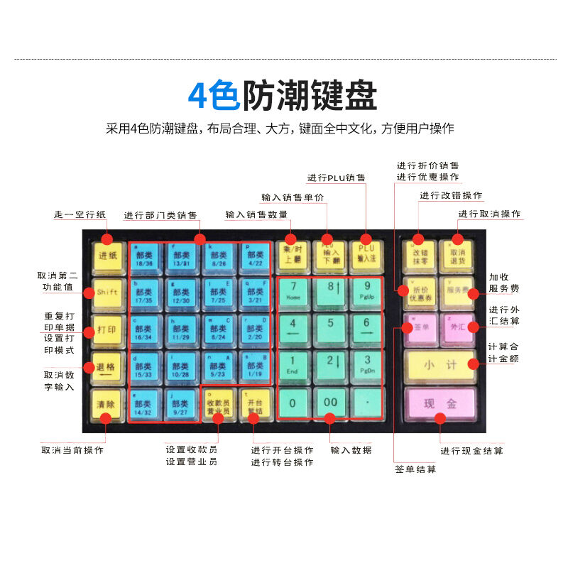 爱宝M-3000U收款机收银机一体机小型超市餐饮点餐点单奶茶便利店-图3