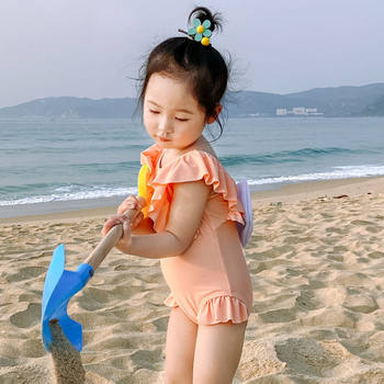 ຊຸດລອຍນໍ້າເດັກນ້ອຍ INS ງາມ bow baby one-piece girl 3-year-old children's swimsuit little princess swimsuit