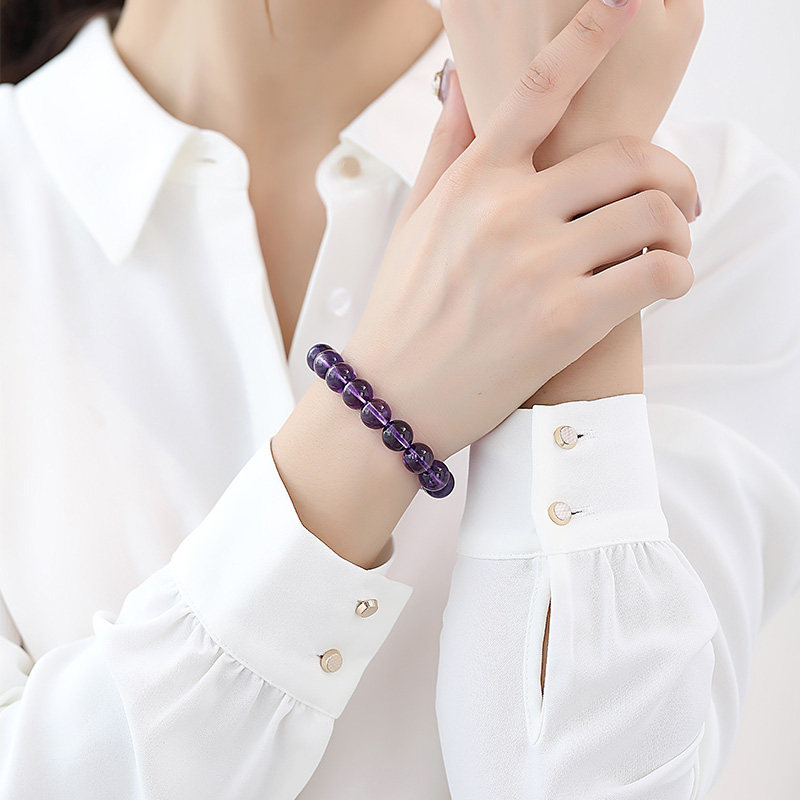 紫水晶手串女天然正品转运珠配手链 雅亿珠宝手链