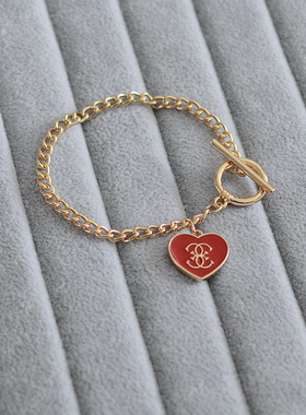女合金彩釉欧美心形手链