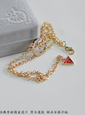 女合金宝石欧美字母G手链