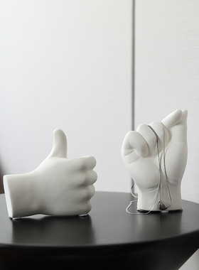 OK爱你顶呱呱胜利手势陶瓷工艺品