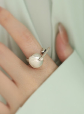 包邮功德能量敲木鱼戒指女小众设计感网红时尚个性开口指环ins食