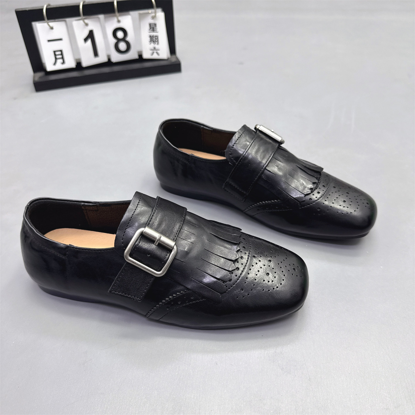 头层牛皮加绒英伦风小皮鞋女2025冬新款复古流苏布洛克鞋玛丽珍鞋,淘宝优惠券,粉丝福利购,淘宝优惠卷