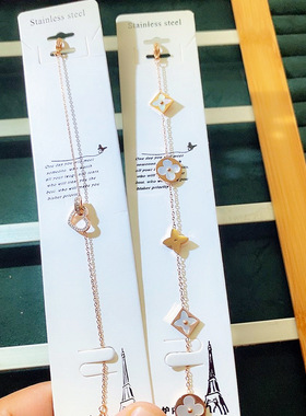 新款不掉色钛钢手链女韩版不锈钢镶钻锆石手饰简约时尚混款