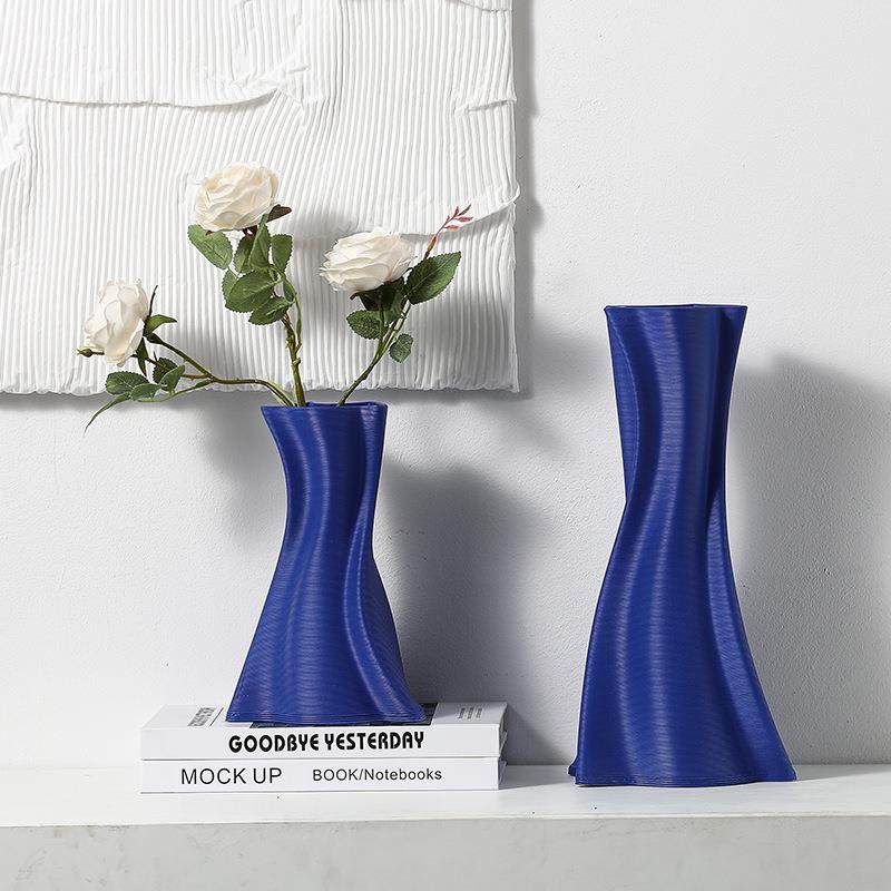 雨彤蓝色创意陶瓷花瓶花器摆件样板房售楼部居家软装饰品陶瓷花瓶,淘宝优惠券,粉丝福利购,淘宝优惠卷