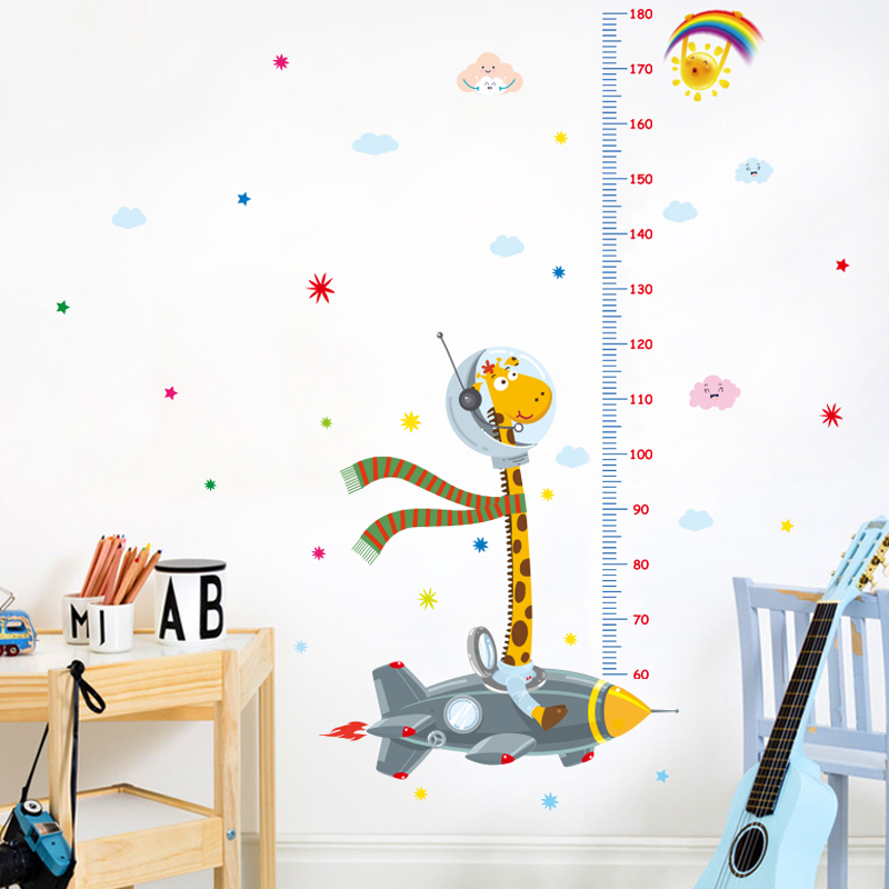 可移除墙贴儿童房客厅卡通宝宝量身高尺墙面装饰贴画动物身高贴纸 - 图3