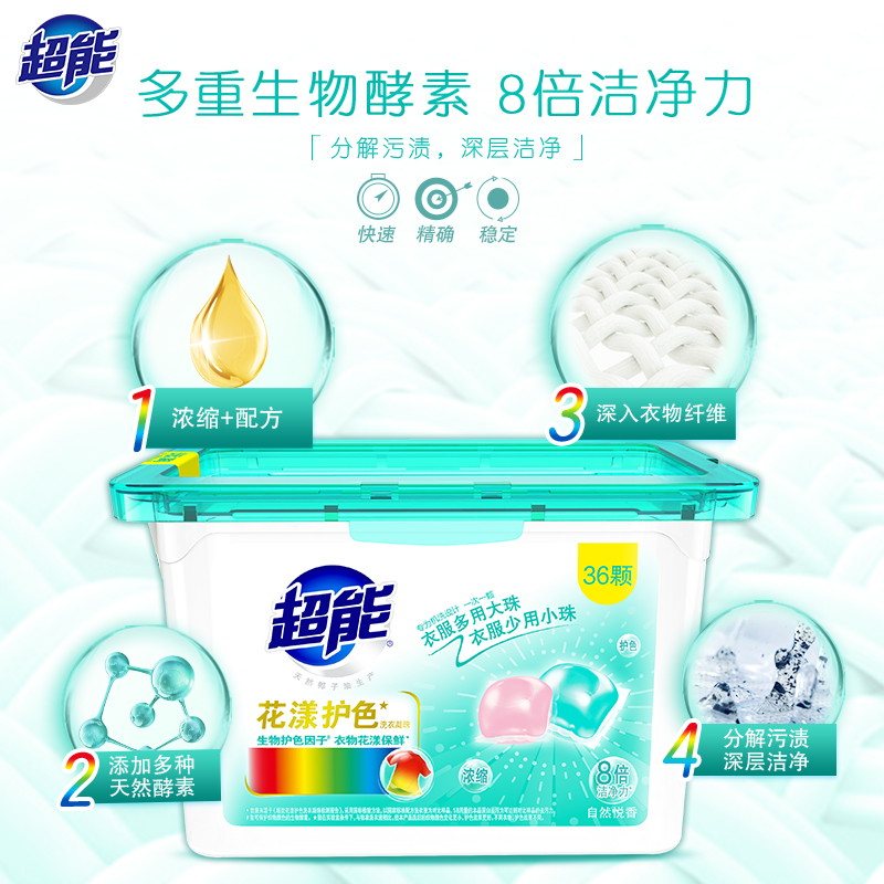 超能洗衣凝珠留香洗衣液香水型香味 超能常规洗衣液