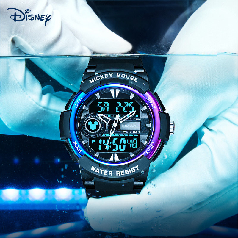 迪士尼男生青少年男孩防水电子表 蕾航手表国产腕表
