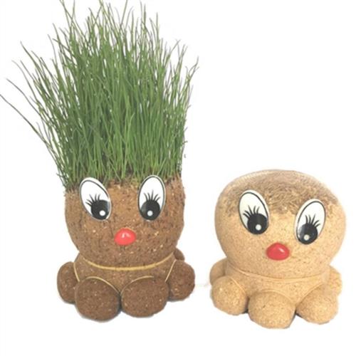 Grass head doll small potted plants on the head watering pla-图1