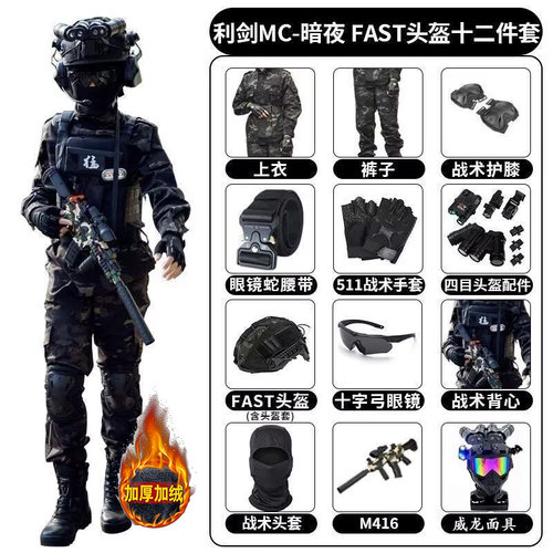 儿童威龙行动迷彩服三角洲套装户外特种兵军训学生夏令营演出服 - 图3