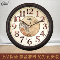 Conbus Round Hanging Clock Living Room Sweeping Seconds Core Inch Glass Mute Personality Creative Fields Garden Battery Hanging Wall Clocks