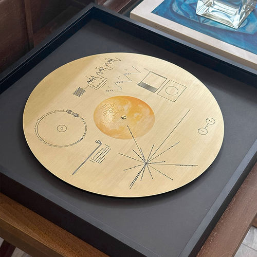 【宇宙唱片】黄铜潮流现代艺术极简装置挂画家居设计师小众装饰画 - 图0