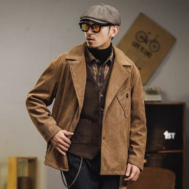 大码秋冬高级感男士英伦雅痞复古小西装休闲夹克港风宽松西服外套,淘宝优惠券,粉丝福利购,淘宝优惠卷