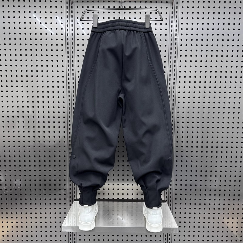 特大码300斤工装裤男潮牌束脚排扣休闲裤男裤秋冬宽松痞帅哈伦裤2,淘宝优惠券,粉丝福利购,淘宝优惠卷