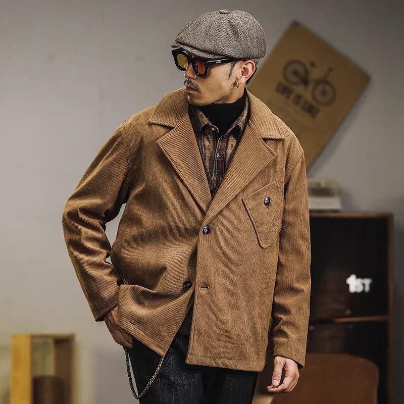 大码秋冬高级感男士英伦雅痞复古小西装休闲夹克港风宽松西服外套,淘宝优惠券,粉丝福利购,淘宝优惠卷