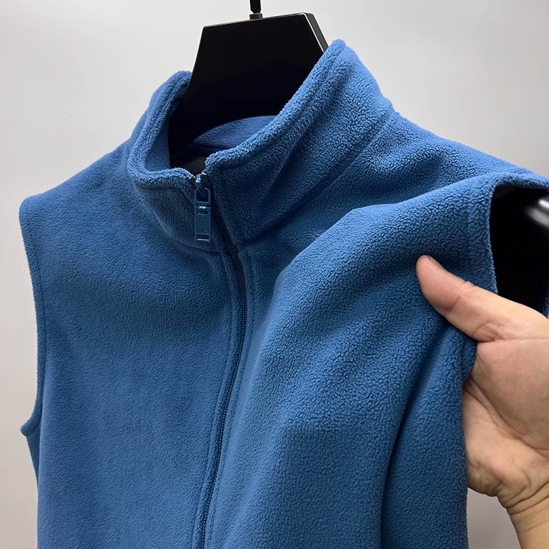 大码摇粒绒立领马甲男拉链秋冬季加厚双面奥粒绒无袖开衫外套背心,淘宝优惠券,粉丝福利购,淘宝优惠卷