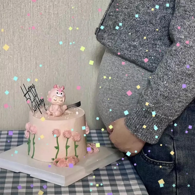 网红烘焙蛋糕装饰摆件周岁满月100天树脂龙宝宝城堡星星生日插件