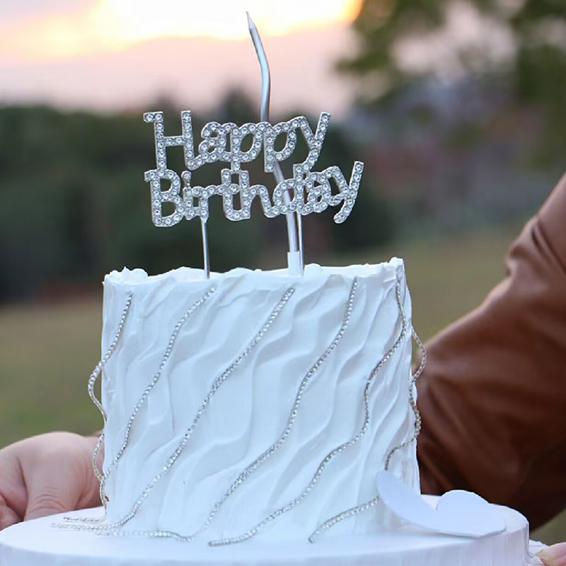 网红唯美许愿树造型蛋糕装饰钻石生日快乐插件仙女生日蝴蝶结装扮 - 图3