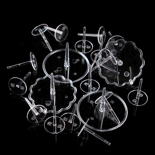 透明塑料底座公仔摆件固定器蛋糕装饰底托插件生日情景配件加厚 - 图2