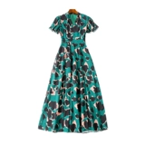 Осеннее модное элегантное платье, длинная юбка, городской стиль, сумка для еды, в цветочек