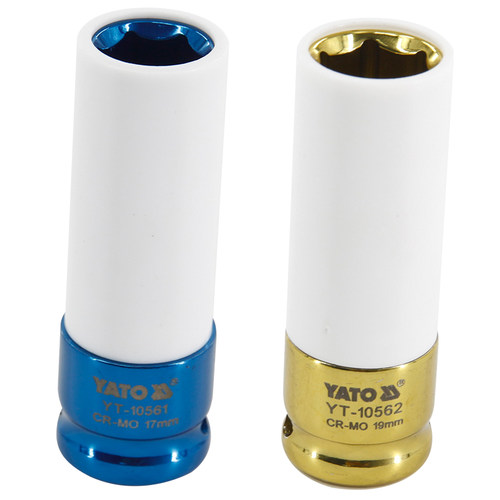 YATO风炮套筒薄壁长款1/2重型12.5mm风动套筒六角气动扳手风炮头 - 图0