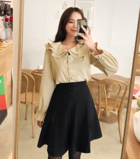 High waisted plus size commuting versatile style fat girl skirt