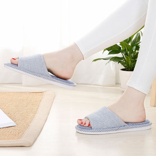 十双装客厅一次性待客人拖鞋女酒店可洗居家用棉布拖鞋男夏天批发 - 图2