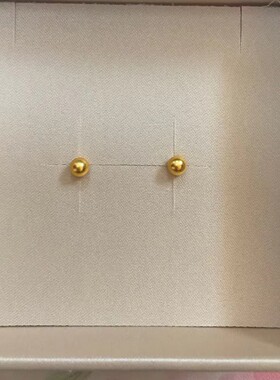 高品质小金豆耳钉不掉色女
