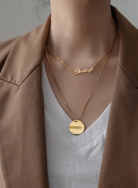 字母甜美风小众设计不掉色锁骨链