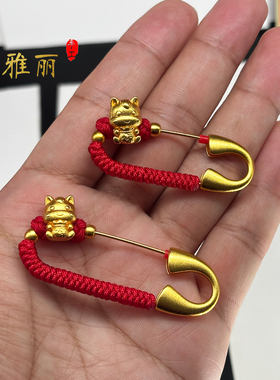 轻奢小众金色胸针防惊吓招财