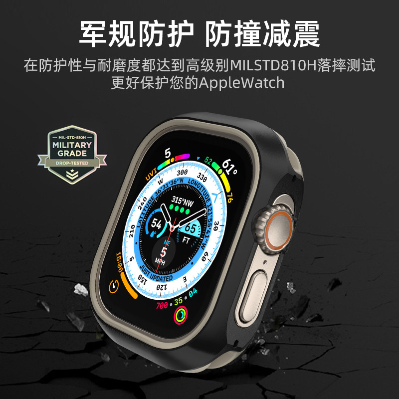 switcheasy新款苹果apple watch Ultra3/2/1表壳适用49mm铝合金属磨砂手表套军规防摔保护壳小红书潮牌