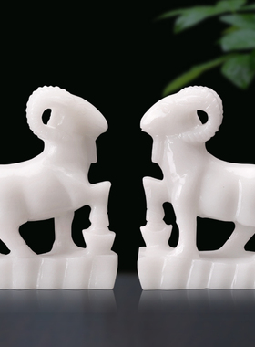 石头羊纯手工天然汉白玉中国大陆