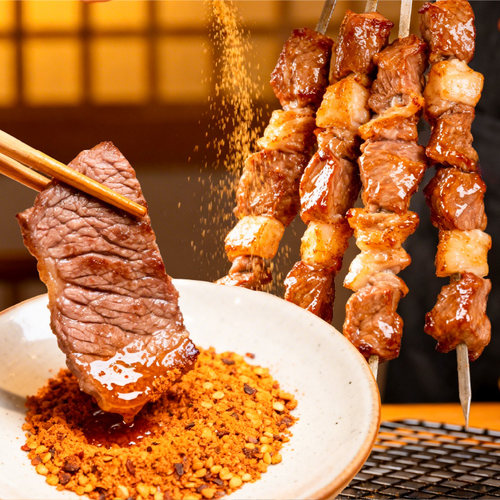 草原红太阳烧烤烤肉料香辣原味蒜香孜然辣椒瓶装撒料蘸料100g - 图0
