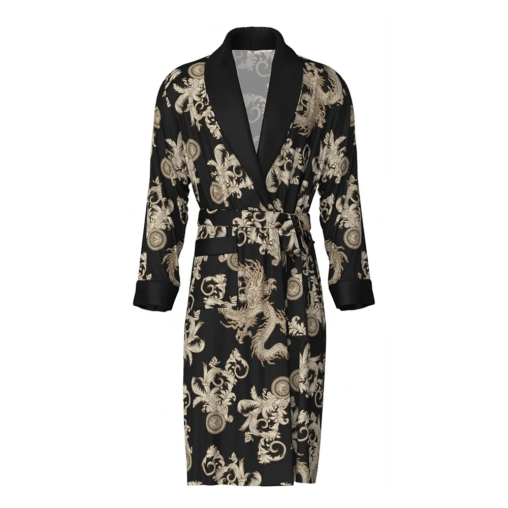 耀婷丝绸冰丝情侣睡衣女士夏季三件套装长袖男士睡袍浴袍家居服,淘宝优惠券,粉丝福利购,淘宝优惠卷