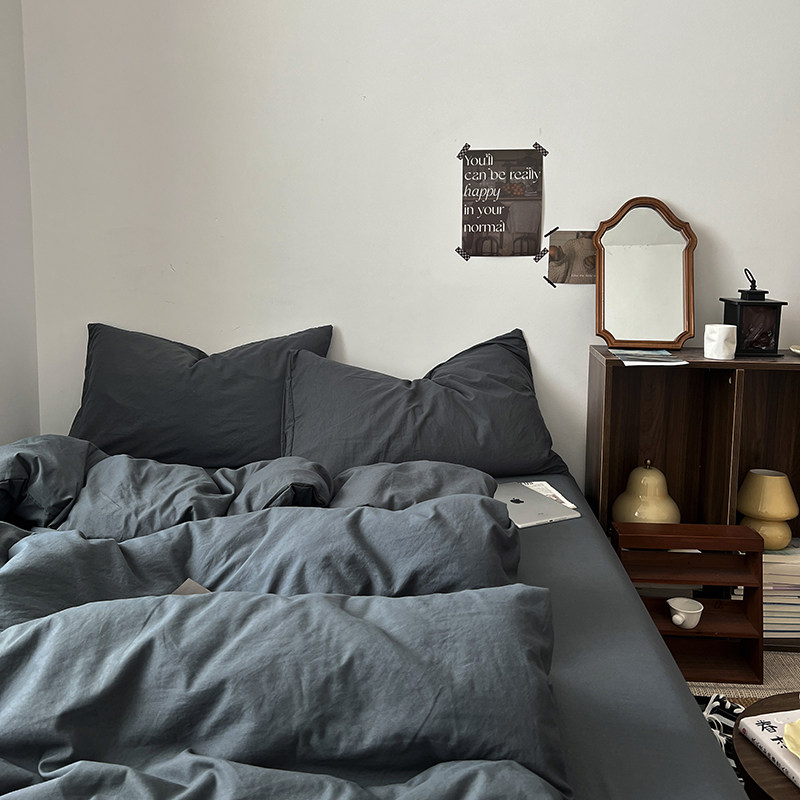 ins纯色四件套纯棉全棉床上用品被套床单床笠学生宿舍单人三件套4,淘宝优惠券,粉丝福利购,淘宝优惠卷
