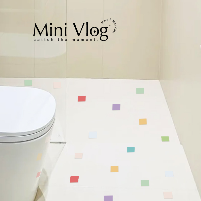 多彩方块浴室防水瓷砖贴卫生间地面遮丑神器地贴网红窗户玻璃贴纸 - 图0