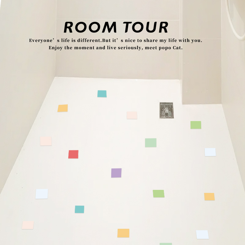 多彩方块浴室防水瓷砖贴卫生间地面遮丑神器地贴网红窗户玻璃贴纸 - 图2