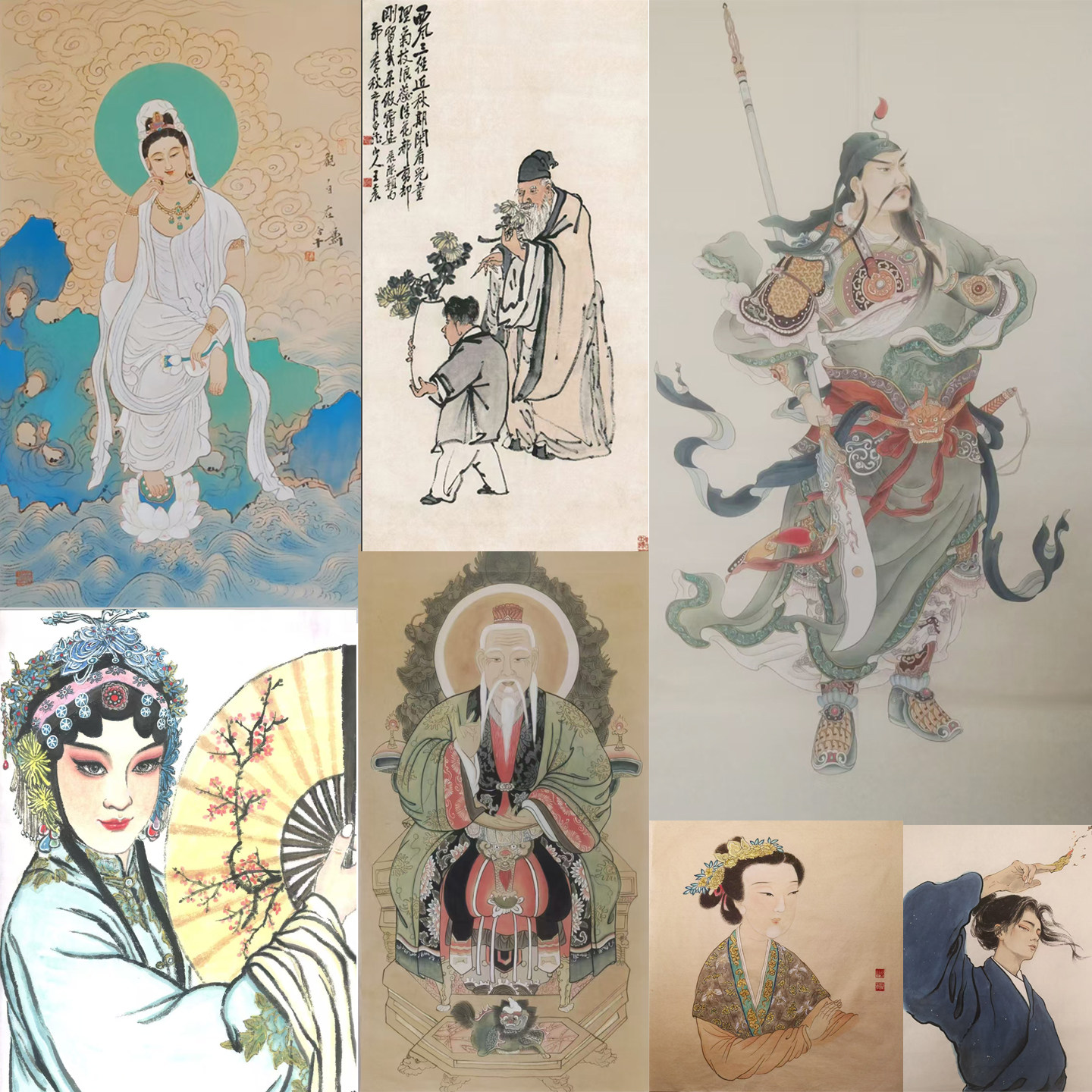国画私人订制临摹代画纯手绘山水牡丹花鸟人物书法客厅风水装饰画