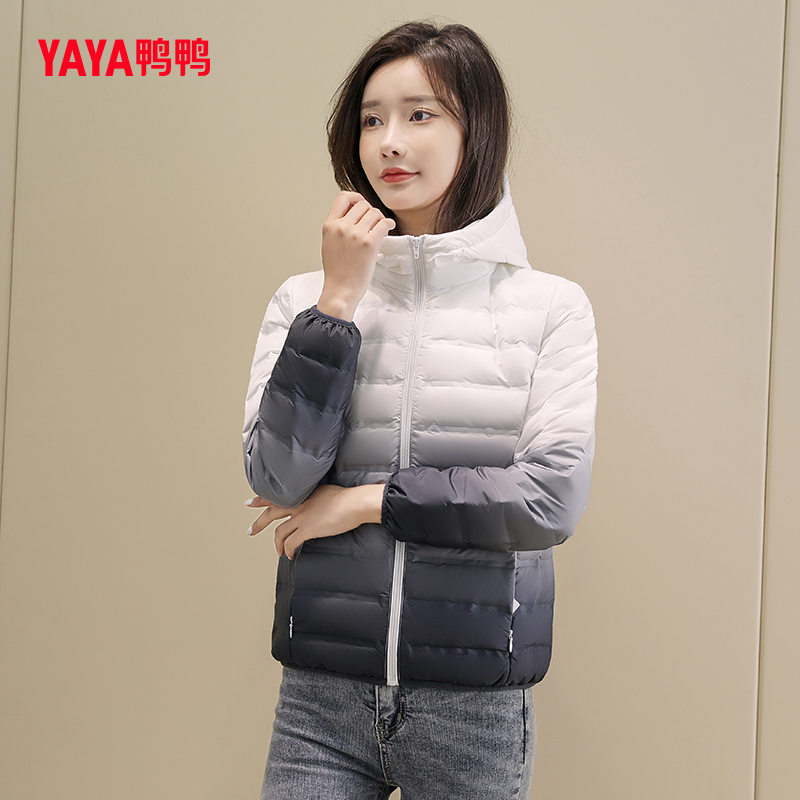 鸭鸭情侣羽绒服立领轻薄短款