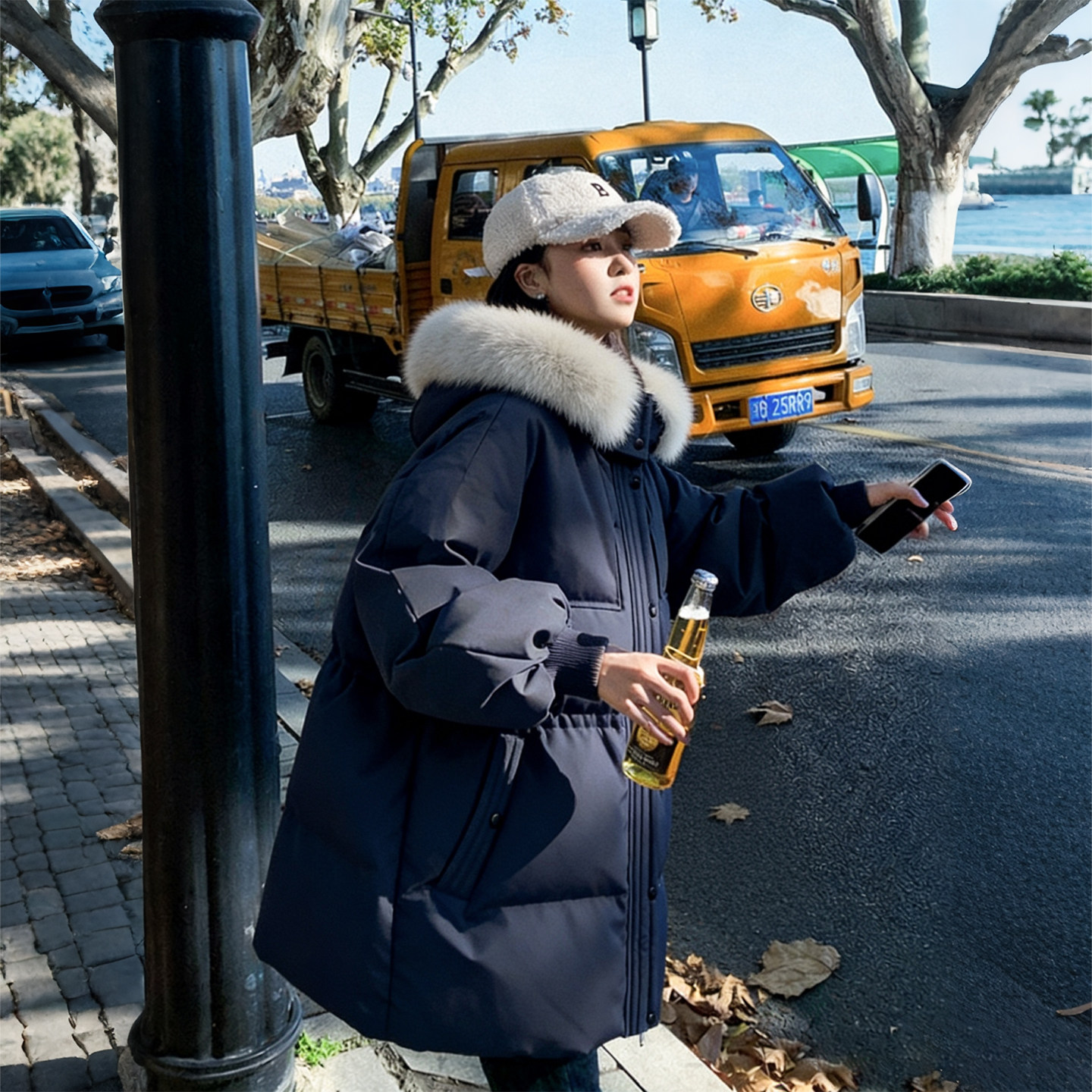 300斤胖mm大码女装黑色毛领棉服女冬季宽松显瘦加厚保暖棉衣外套,淘宝优惠券,粉丝福利购,淘宝优惠卷