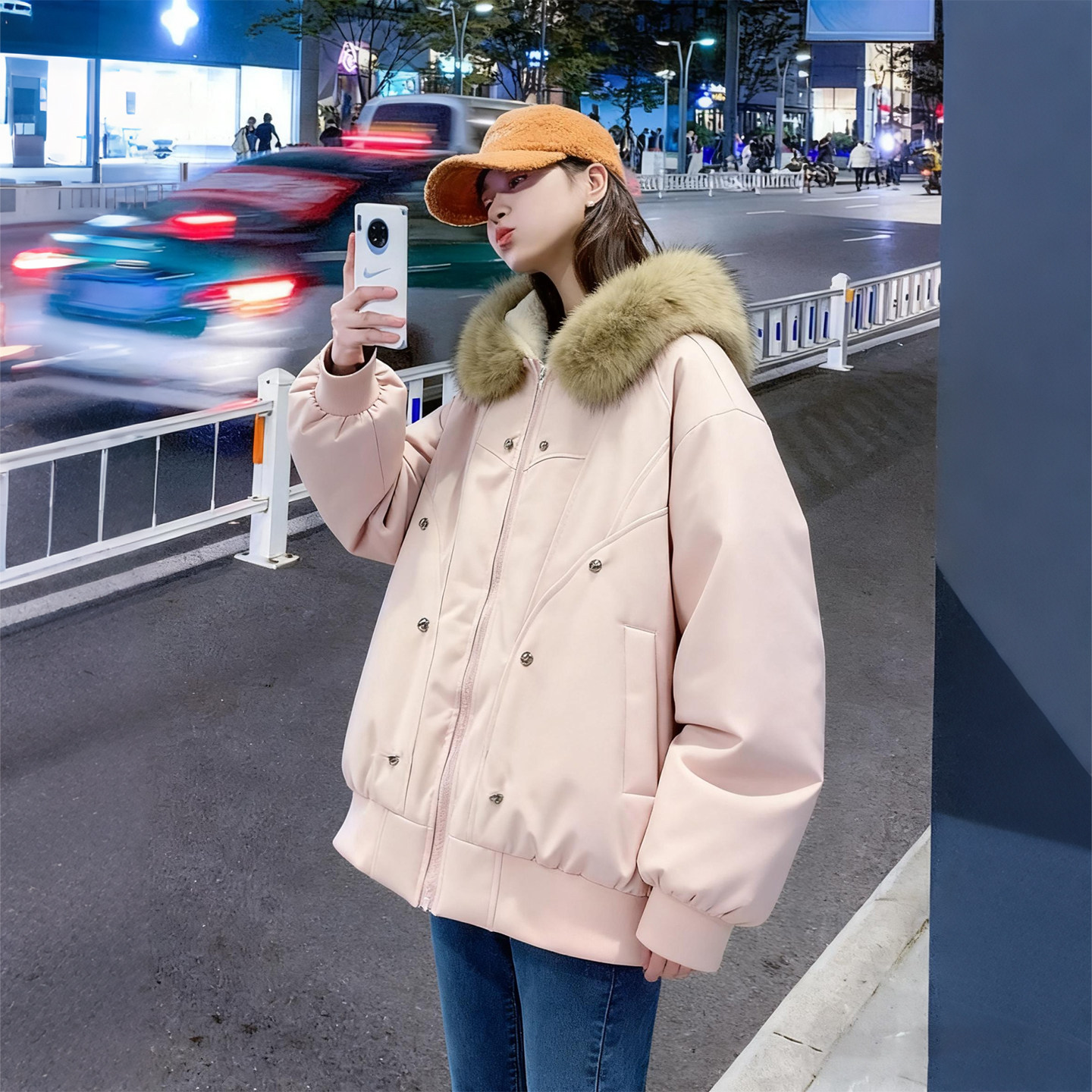 300斤大码女装胖mm设计感毛领连帽棉服外套女冬季加厚保暖棉衣潮,淘宝优惠券,粉丝福利购,淘宝优惠卷