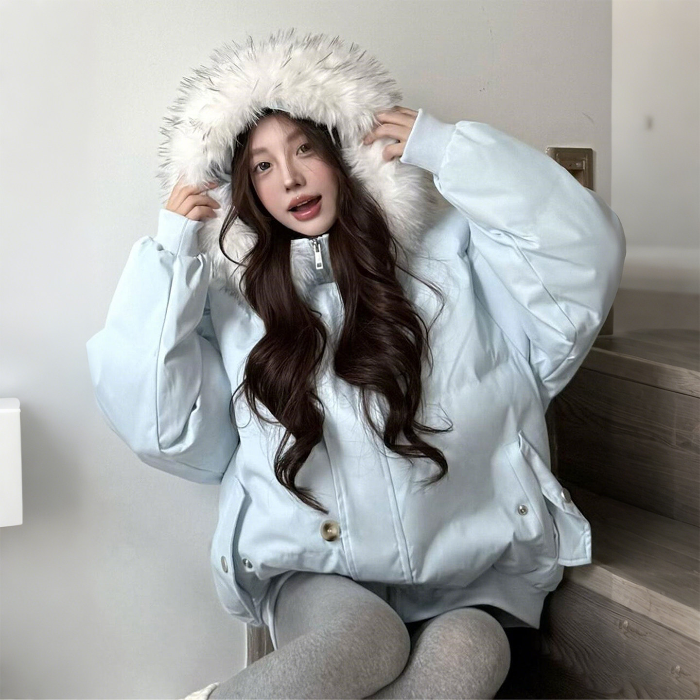 特大码女装胖mm设计感毛领连帽棉服女冬季宽松加厚保暖棉衣外套潮,淘宝优惠券,粉丝福利购,淘宝优惠卷