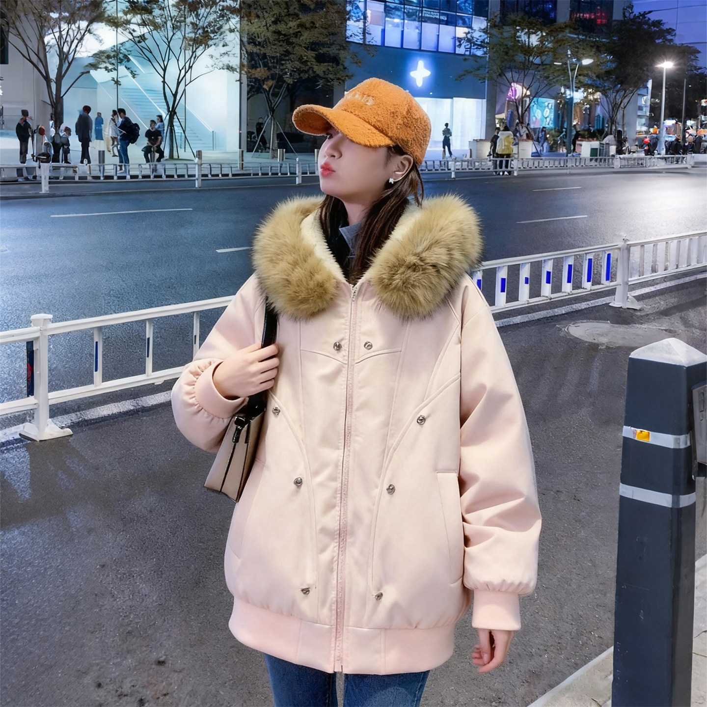 300斤大码女装胖mm设计感毛领连帽棉服外套女冬季加厚保暖棉衣潮,淘宝优惠券,粉丝福利购,淘宝优惠卷