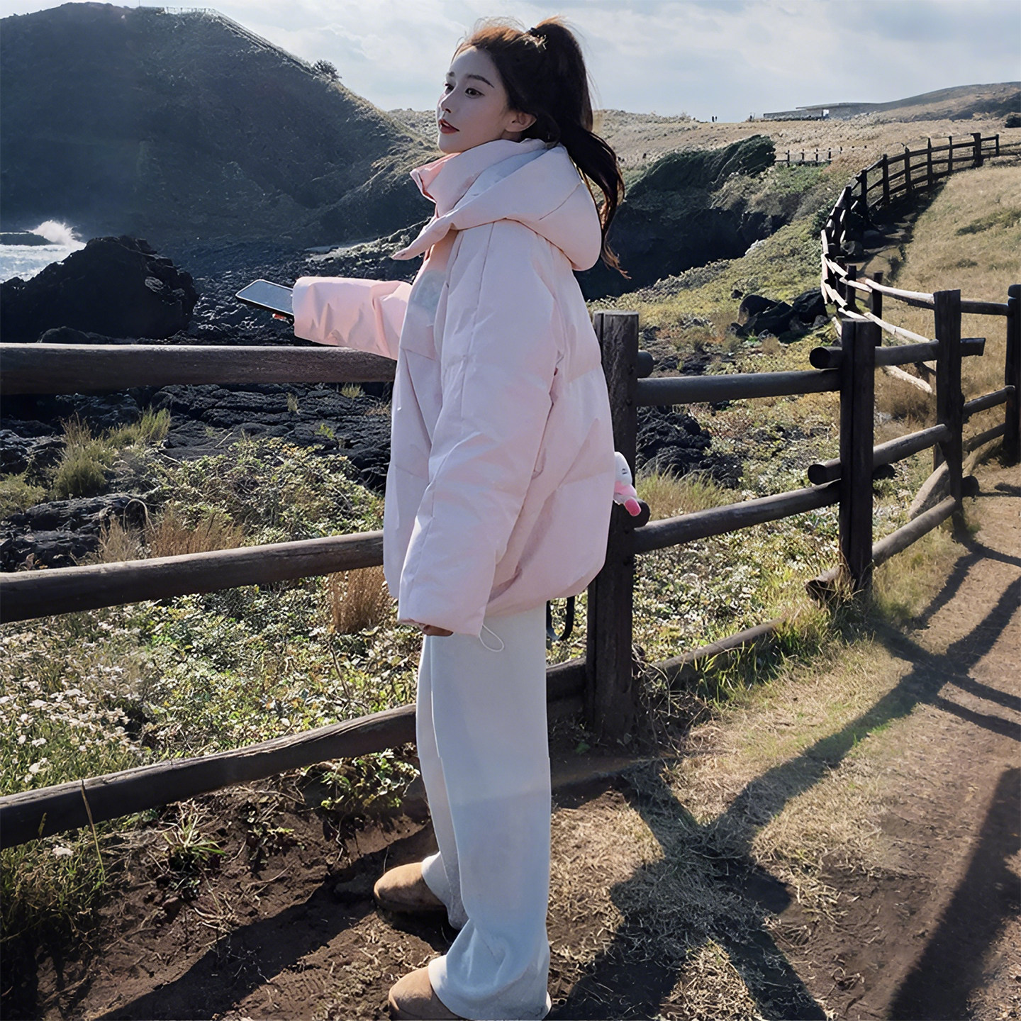 300斤胖mm特大码粉色连帽宽松棉服女冬季加厚保暖慵懒风棉衣外套,淘宝优惠券,粉丝福利购,淘宝优惠卷