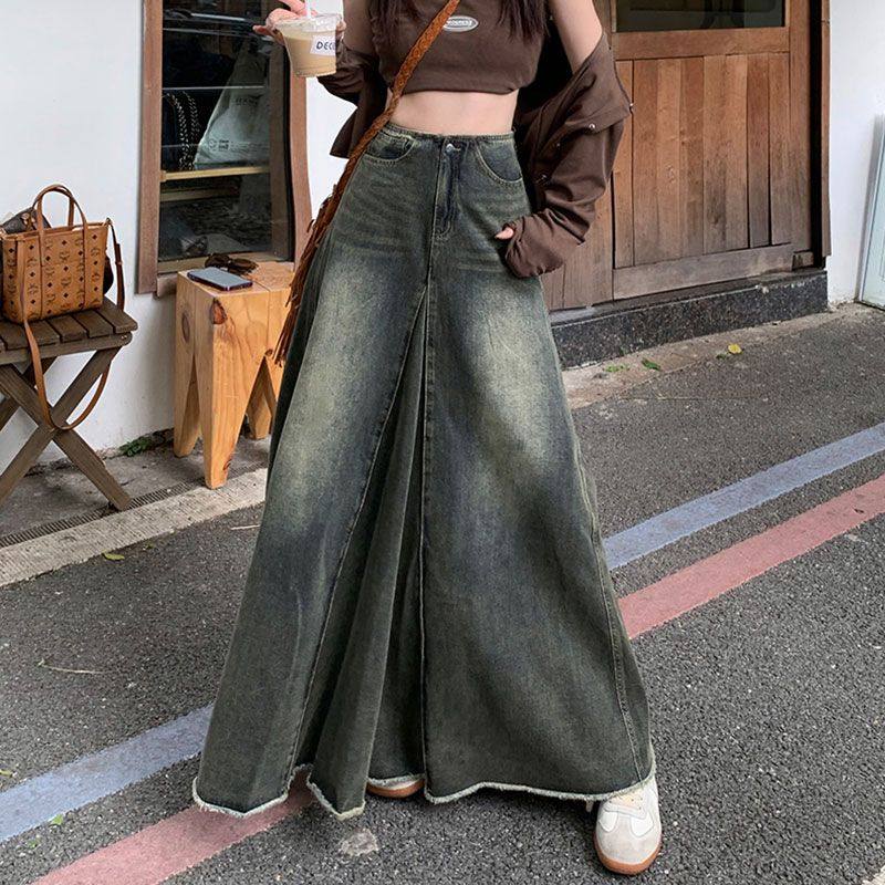 2-300斤加肥加大胖mm大码复古牛仔半身裙女高腰中长a字包臀鱼尾裙,淘宝优惠券,粉丝福利购,淘宝优惠卷