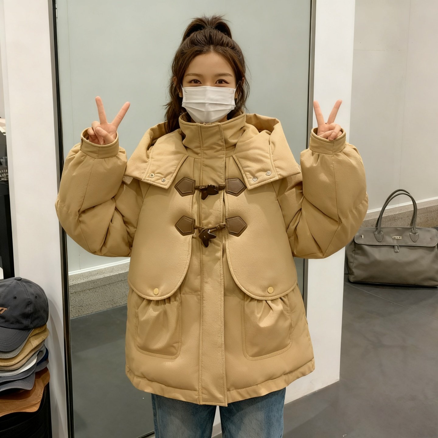 特大码女装胖mm韩版加厚保暖棉服女宽松显瘦百搭牛角扣面包服外套,淘宝优惠券,粉丝福利购,淘宝优惠卷