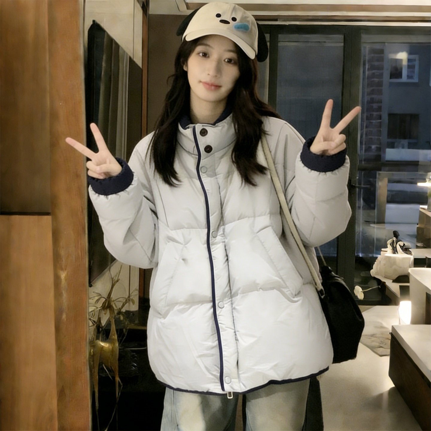 特大码女装胖mm韩版设计感面包棉服女高级感显瘦宽松保暖棉衣外套,淘宝优惠券,粉丝福利购,淘宝优惠卷