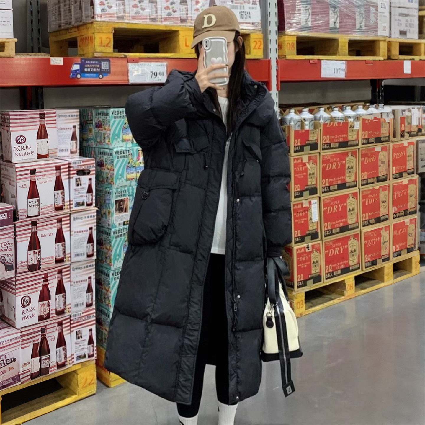 300斤特大码女装黑色连帽棉服外套女冬季胖mm中长款加厚保暖棉衣,淘宝优惠券,粉丝福利购,淘宝优惠卷