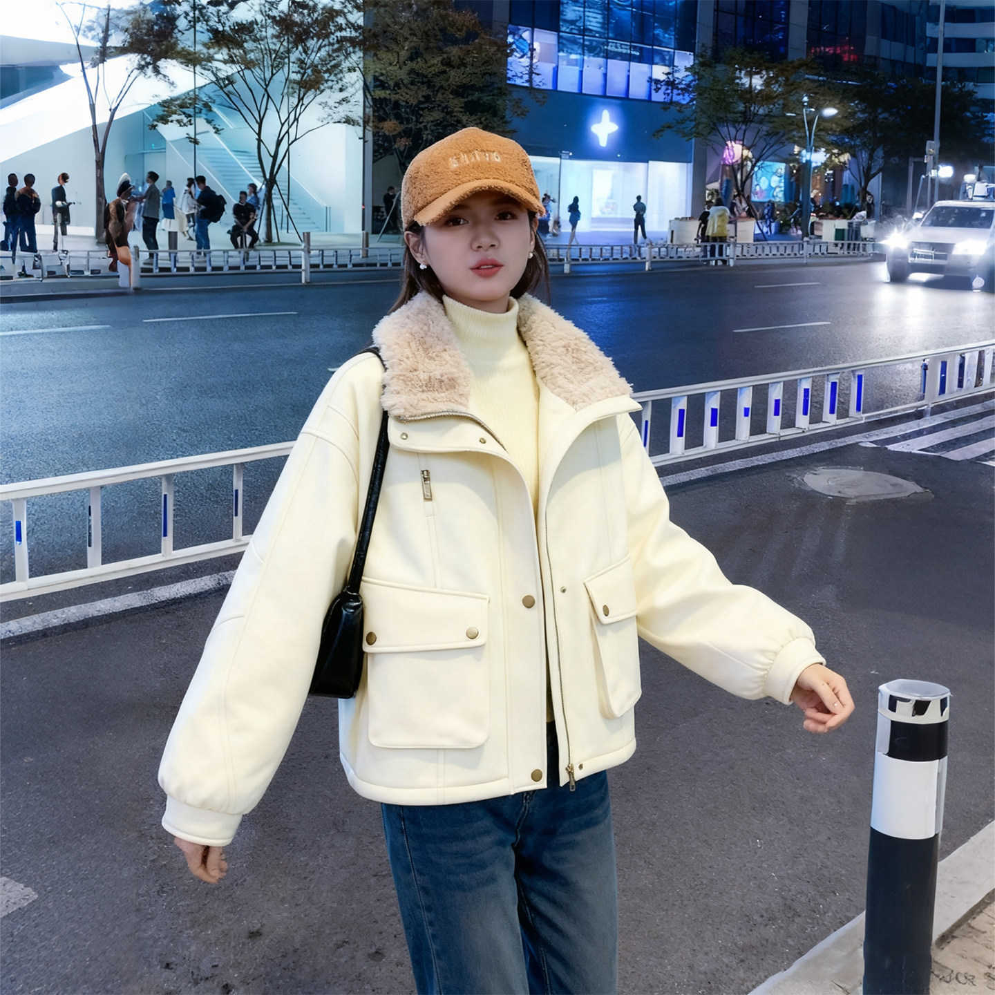 大码女装胖mm韩系羊羔毛领棉服女冬季宽松加绒加厚保暖棉袄外套潮,淘宝优惠券,粉丝福利购,淘宝优惠卷